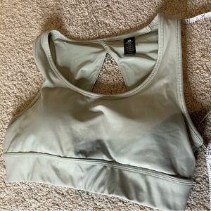 NWOT-  Open back Sport Bra in a beautiful shade of sage green.